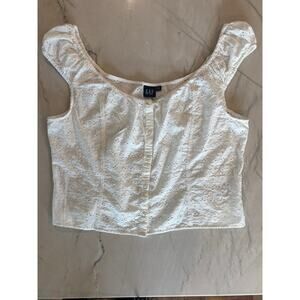 NWOT Whimsy White Eyelet Tank Top GAP Size XL 100% Cotton